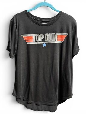 Top Gun Graphic Tee, Women's Black Movie Shirt, Fits Like Large